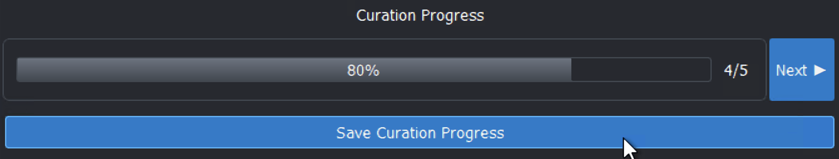 Save curation progress
