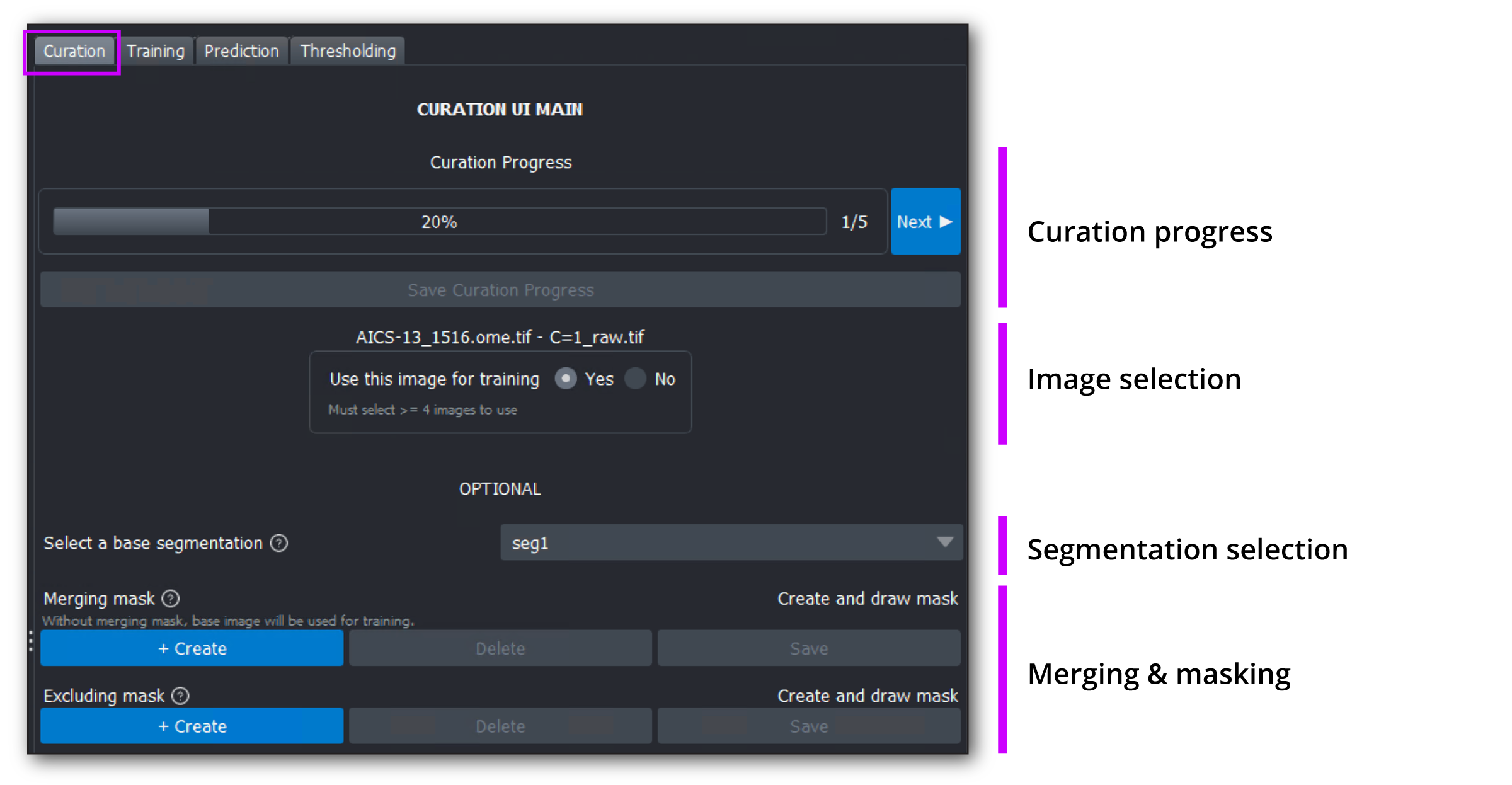 screen 2 of curation tab